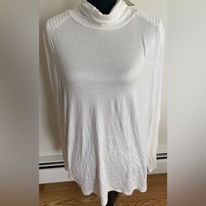 Investments NWT Off White Sz 3X Women's Mock Turtleneck Blouse w Shoulder Detail